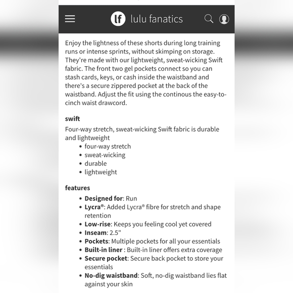 Lululemon Speed Up Short 2.5" Size 6 Athletic Running Shorts - Picture 9 of 9